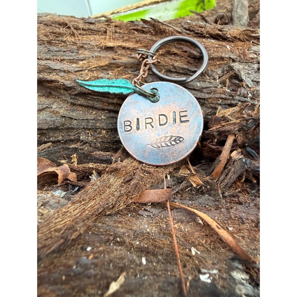 Custom Dog Name Keychain Hand Stamped with intention |copper|